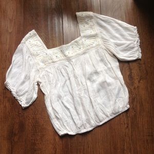 American Eagle Boho Peasant Semi Sheer Top